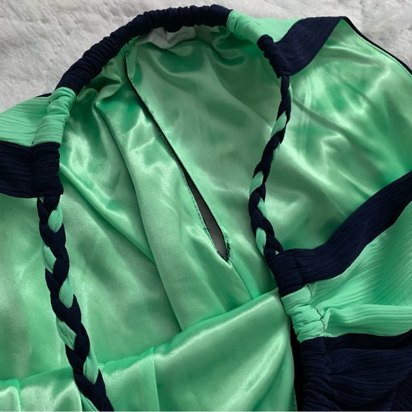 New York & Company (NY&Co) Colorblock Navy and Mint/Tile Green Maxi Dress. XS - Picture 16 of 16